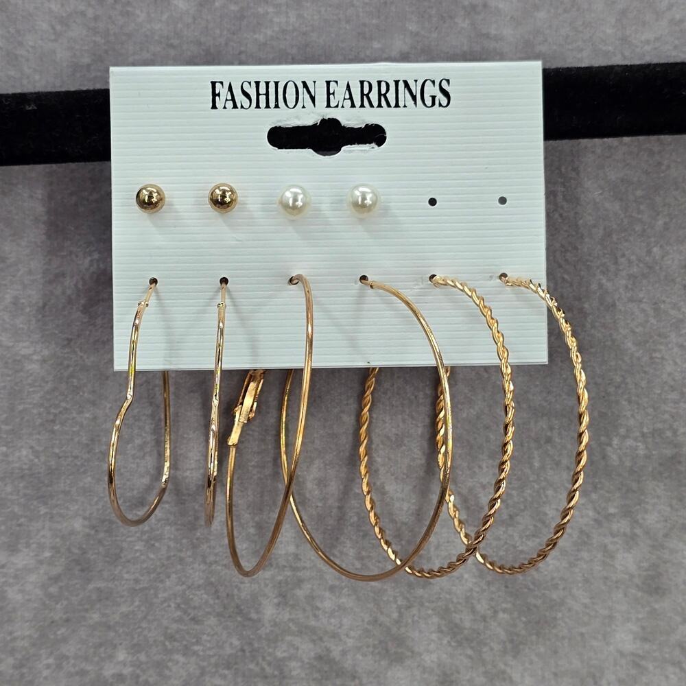 Gold Pearl Hoop Stud Swirl Heart Dangle Fashion Jewelry‎ Earrings NWT JB2-24
